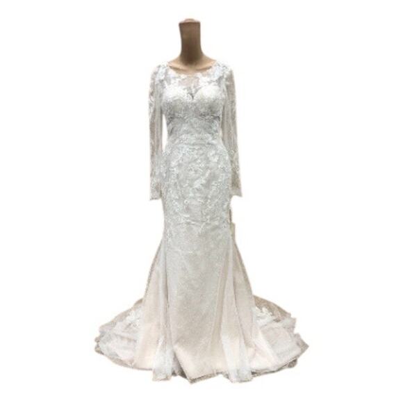 Melissa Sweet Lace Long Sleeve Wedding Dress Size 6